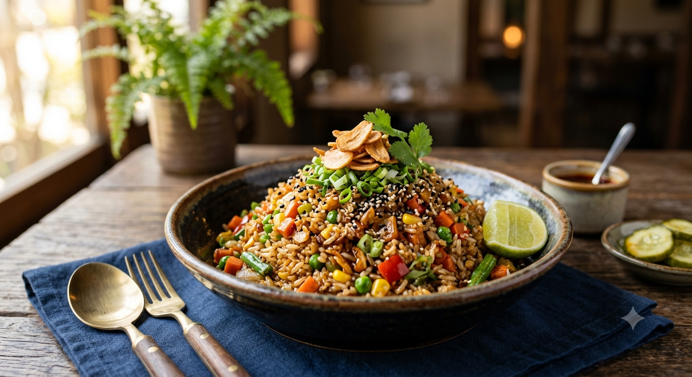 Burnt Garlic vegetable fried rice
