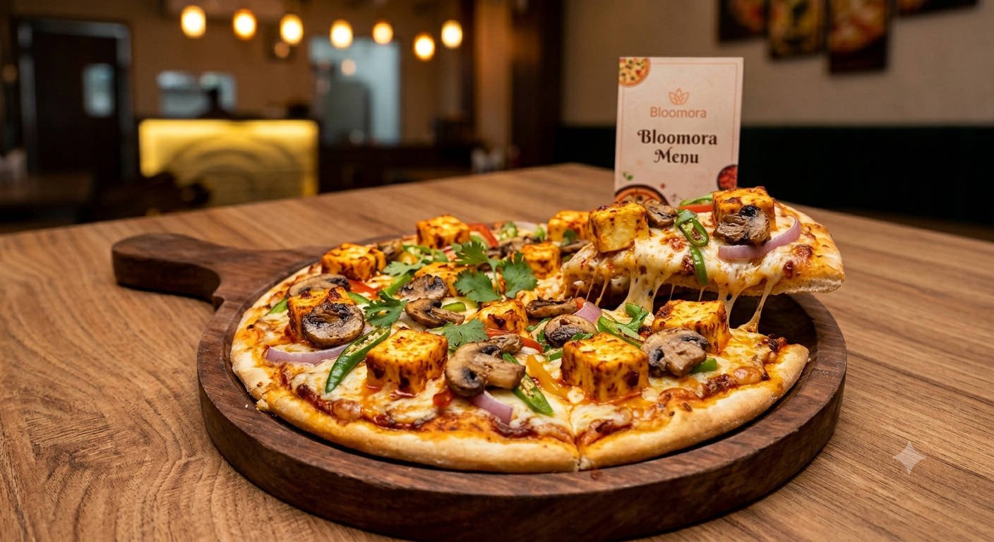 Smoked Paneer & Mushroom Pizza