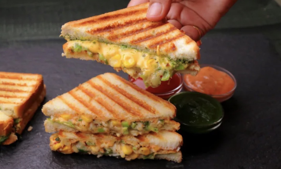 Veg Grilled Cheese & Corn Sandwich