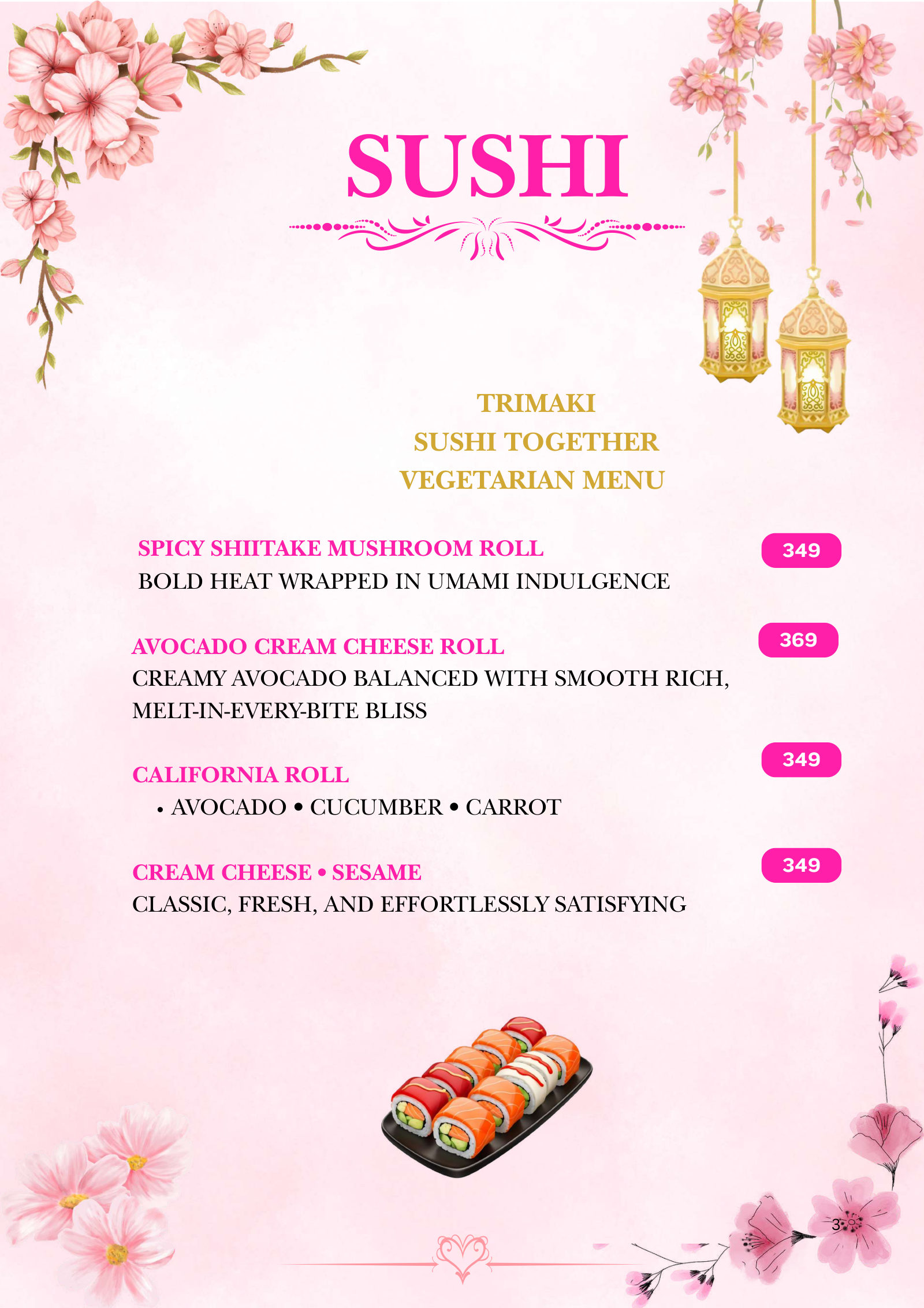 Bloomora menu page 3