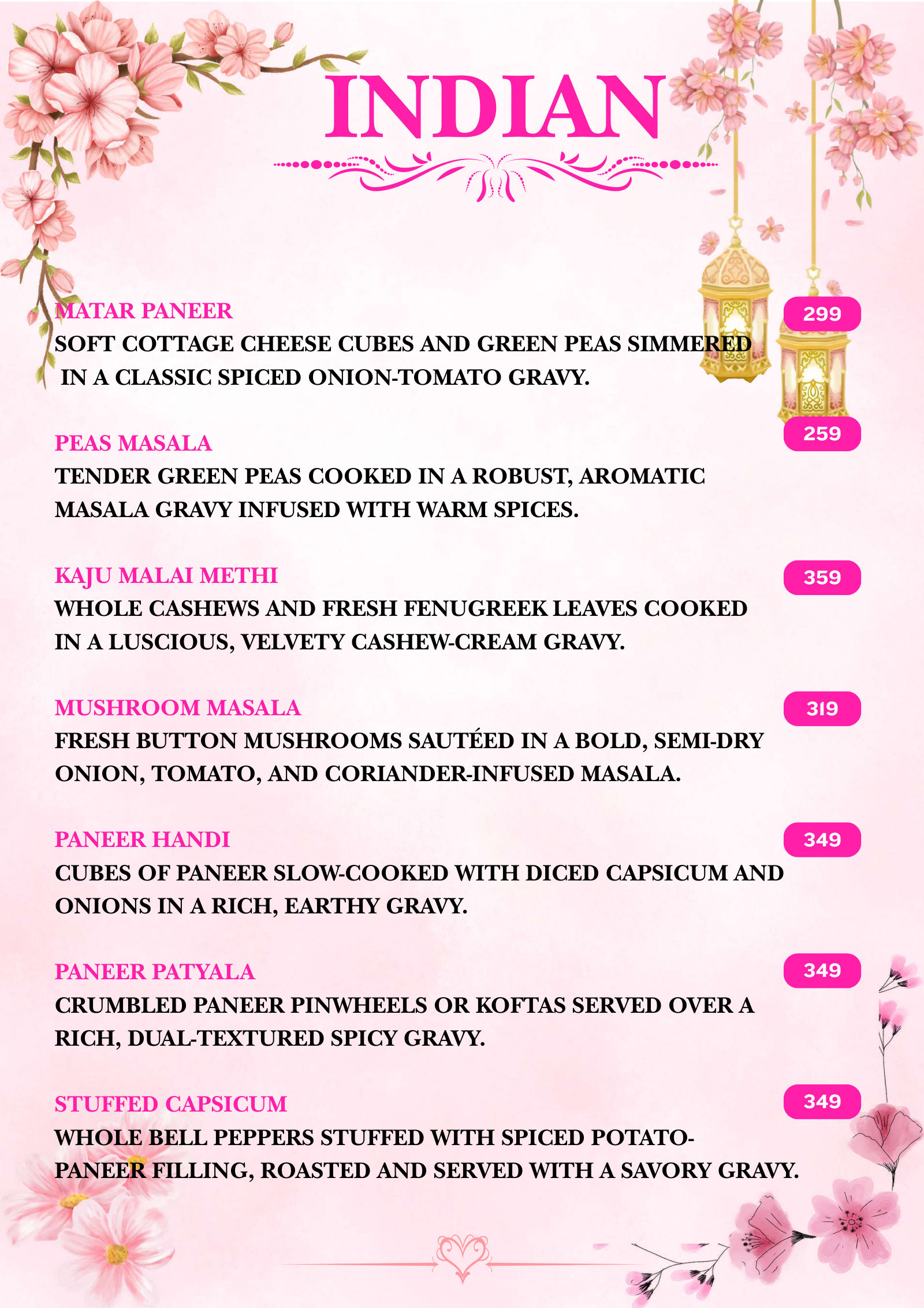 Bloomora menu page 7
