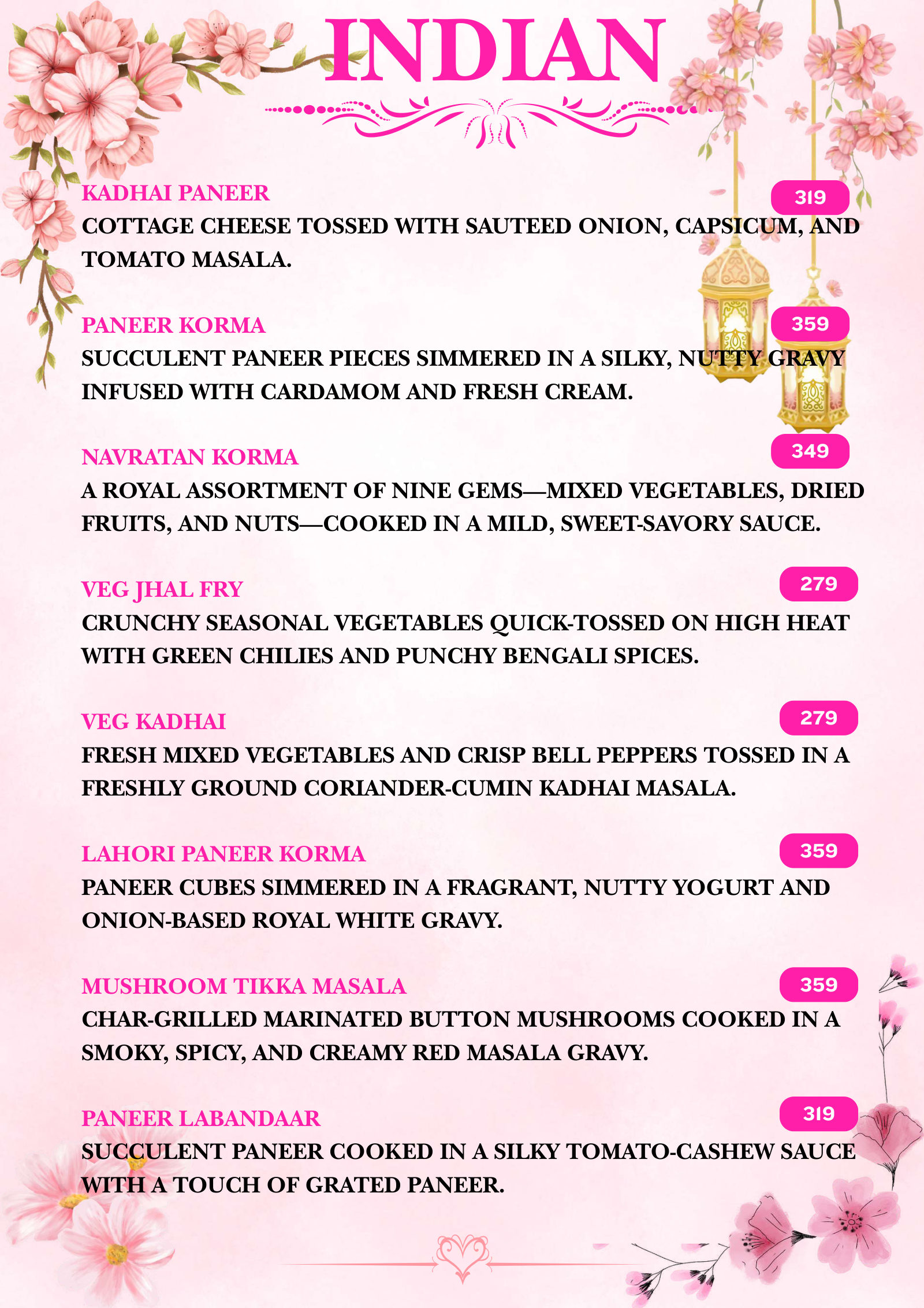 Bloomora menu page 8