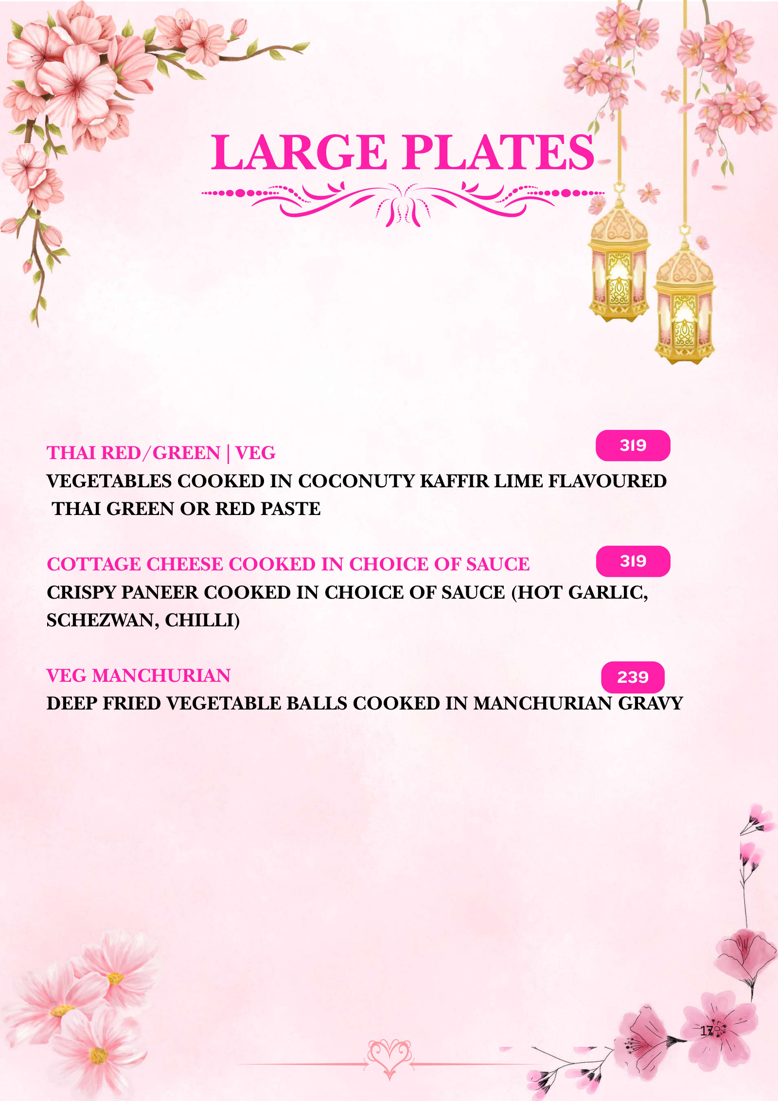 Bloomora menu page 17