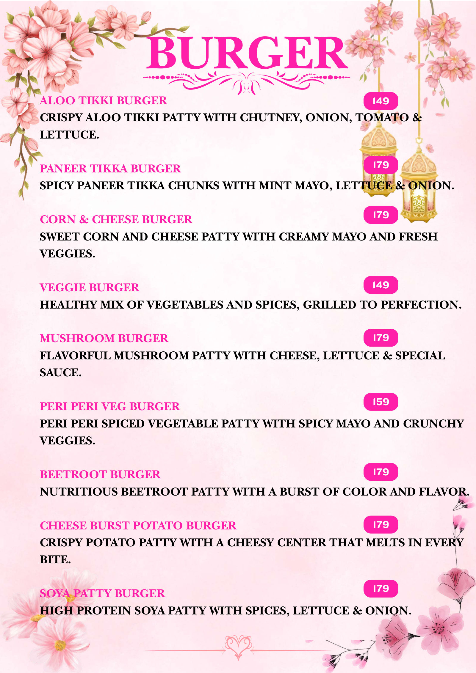 Bloomora menu page 21