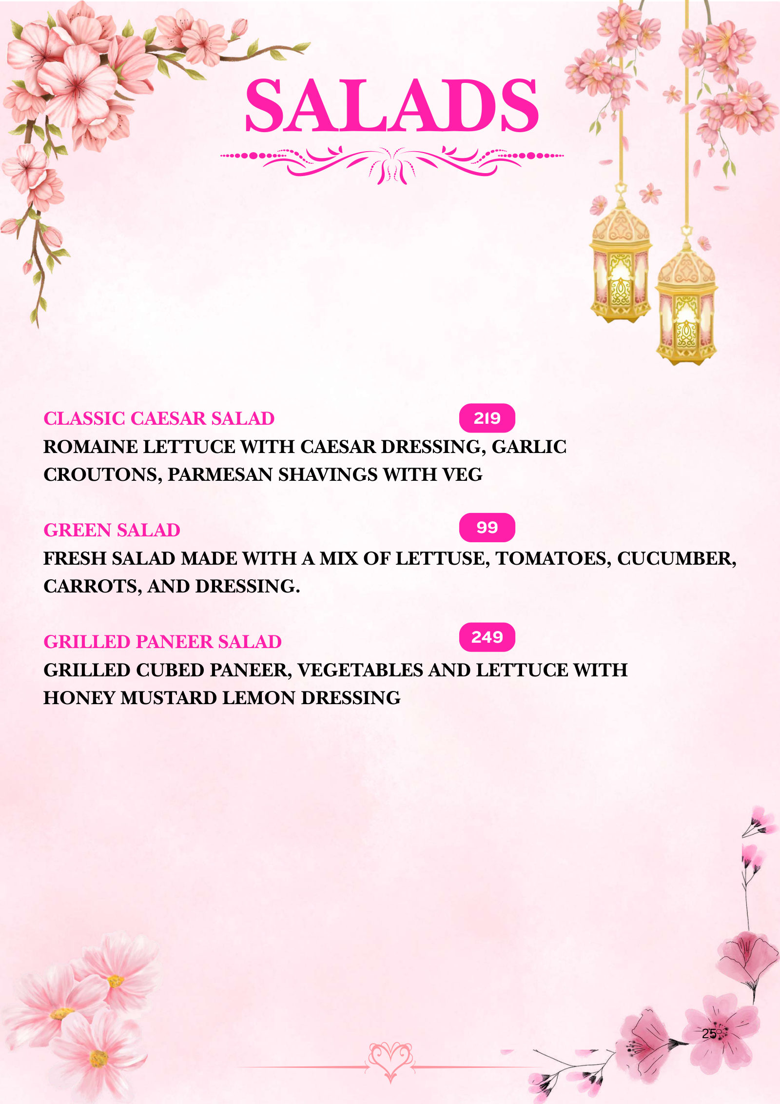 Bloomora menu page 25
