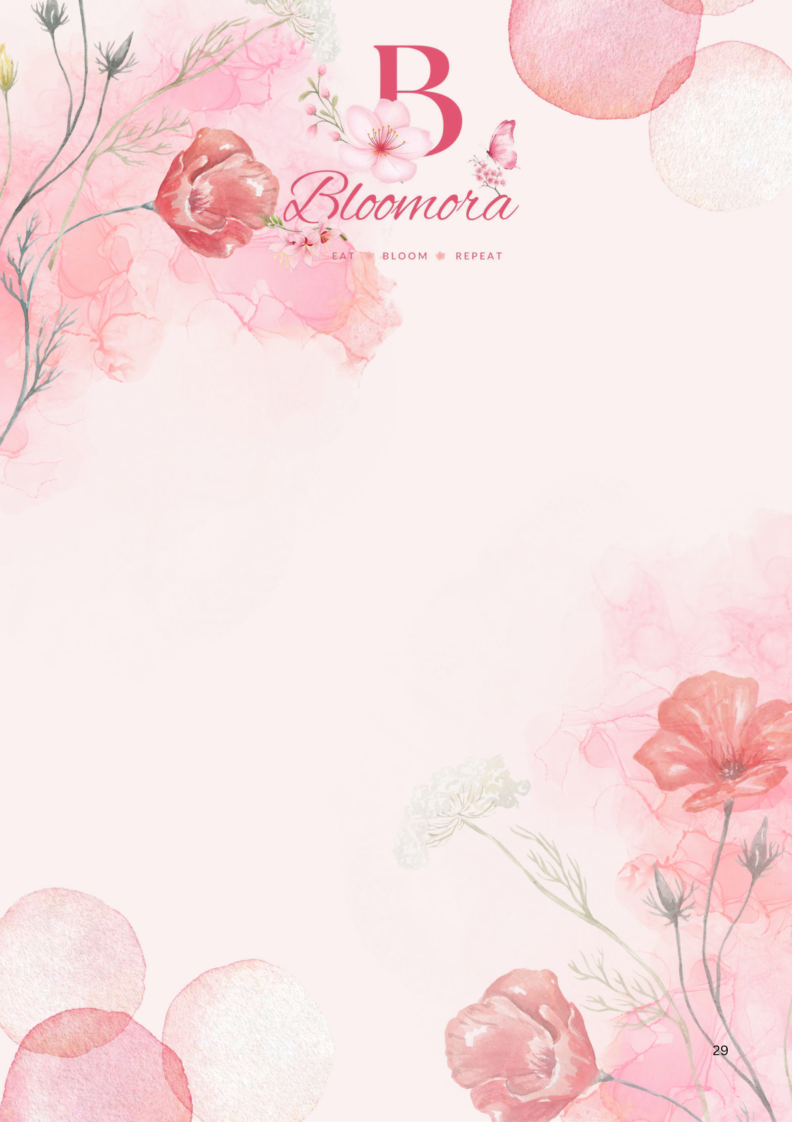Bloomora menu page 29